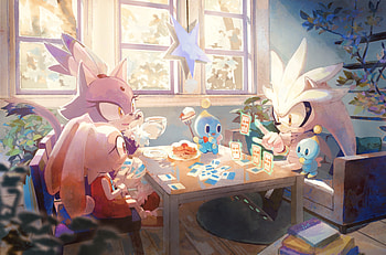 Sonic The Hedgehog, Silver The Hedgehog, Cream The Rabbit, Blaze The Cat, Sonic, Chao (Sonic), Cheese The Chao, Video Game HD wallpaper