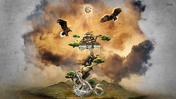 japanese house on bonsai, japanese, house, tree, bonsai HD wallpaper