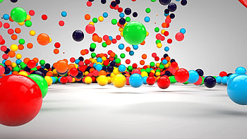 Multicolored, Motley, 3D, Surface, Fall, Balls HD wallpaper