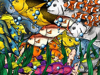 Bunches of Fishes, sea, colorful, plants, fish, water HD wallpaper