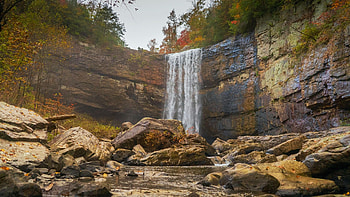 Lula Lake Land Trust - Lookout Mountain, Georgia, river, clouds, trees, sky, rocks, cliff, usa HD wallpaper