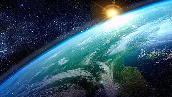 ... Background Full . earth, sun, planet, surface, stars HD wallpaper