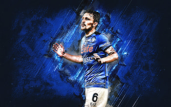 Mario Rui, Napoli, Portuguese footballer, portrait, blue stone background, Serie A, Italy, football HD wallpaper
