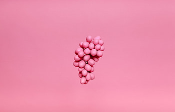 Pink, Grapes, Minimalism, Paint, Bunch HD wallpaper