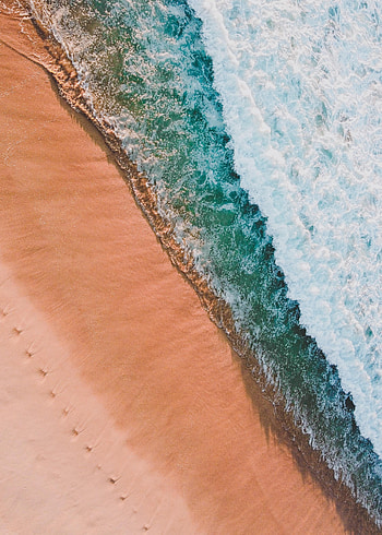 Nature, Sea, Waves, Beach, View From Above, Surf HD phone wallpaper