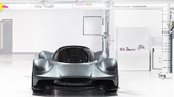 Aston martin valkyrie, at showroom, front HD wallpaper