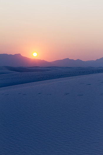 Winter, Nature, Sunset, Mountains, Twilight, Snow, Dusk HD phone wallpaper