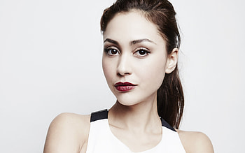 Lindsey Morgan , Beautiful brunette actress, White dress, American stars HD wallpaper