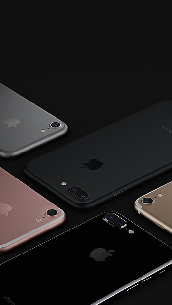 Apple 7 Jetblack Gold Pink Silver Dark iOS10 Art Illustration HD phone wallpaper