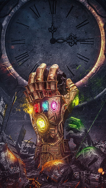 Infinity Gauntlet, Cosmic stones, Thanos' ultimate weapon, Movie-inspired artwork HD phone wallpaper