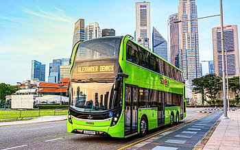 Alexander Dennis Enviro500, green bus, 2022 buses, R, SG-spec, double-decker buses, passenger transport, passenger bus, Alexander Dennis HD wallpaper