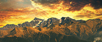Mountains, Himalaya, sunset, India HD wallpaper