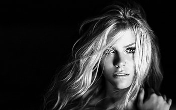 sexy-girl--12; blondes_women_models_brooklyn_decker_monochrome_black_background_____www_wa_com HD wallpaper