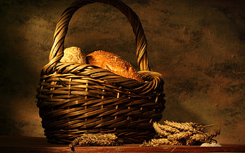 BASKET, mood, food, bake, big, life, fast, bread, good, still HD wallpaper
