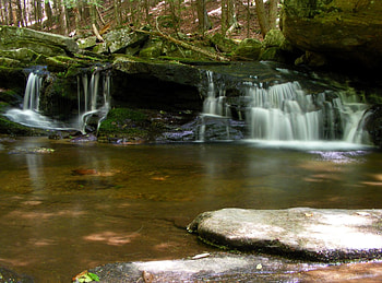 Buttermilk Falls, waterfalls, water, forest, rocks HD wallpaper