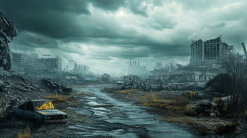 Dystopian Dreams: Ultra of a Somber Landscape, dystopian landscape, post apocalyptic HD wallpaper