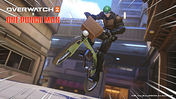 Overwatch 2 x One-Punch Man - Mumem Rider - Soldier 76, video game, Overwatch 2, Mumen Rider, One-Punch Man HD wallpaper