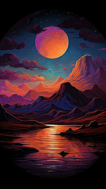 Colorful Dark Mountain, colorful, black, nature, mountain HD phone wallpaper
