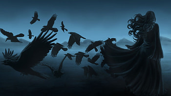 Dark horror Gothic, Raven and Poe influence, Melancholic art, Gothic mood HD wallpaper