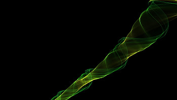 abstraction, flame, smoke, ray, spinning, green, black HD wallpaper