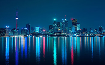 Toronto Skyline, Night skyline, Toronto Ontario, Cityscape HD wallpaper