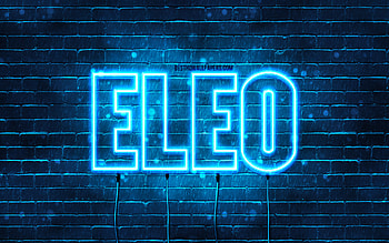 Eleo, , with names, Eleo name, blue neon lights, Eleo Birtay, Happy Birtay Eleo, popular italian male names, with Eleo name HD wallpaper
