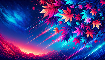 Colorful Autumn Leaves, falling leaves, fall, abstract landscape, Digital Art HD wallpaper
