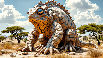Stunning Chameleon: A Ultra Marvel, chameleon, desert landscape, surreal art HD wallpaper