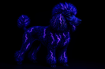 Electric Blue Poodle — Ultra, poodle, dog, neon, Electric, glow HD wallpaper