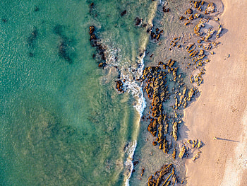 Nature, Sea, Beach, Rocks, View From Above, Coast HD wallpaper