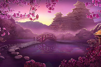 GEISHAS FANTASY, ART, POND, ASIAN, PINK HD wallpaper