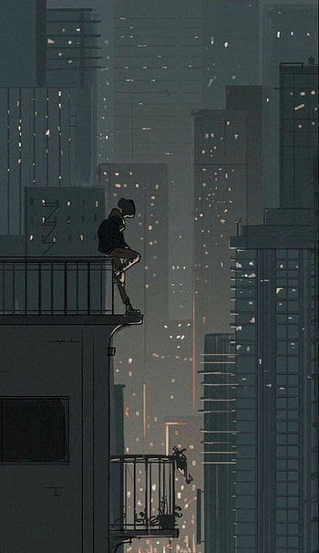 Anime sad paysage, atmosphere, sky HD phone wallpaper