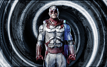 Hawk, blue grunge background, superheroes, DC Comics, Hawk and Dove, Hank Hall, vortex, DC Universe, Hawk superhero, Hawk HD wallpaper