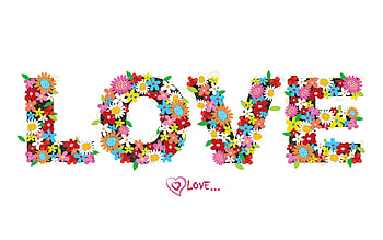 Flowers, Love, Form, Inscription HD wallpaper