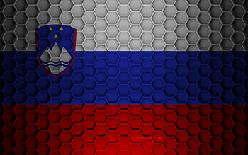 Slovenia flag, 3d hexagons texture, Slovenia, 3d texture, Slovenia 3d flag, metal texture, flag of Slovenia HD wallpaper