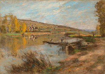 Quai au Sable, Chartèves (1904), river, landscape, artistic, pastel HD wallpaper