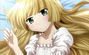 Anime, Eyes, Girl, Hair, Blonde HD wallpaper