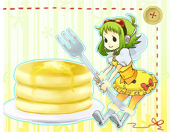 Gumi megpoid, cute, vocaloid, pancakes, gumi HD wallpaper