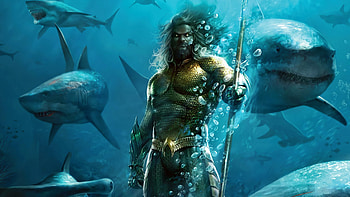 Aquaman Under Water, aquaman, superheroes, artwork HD wallpaper