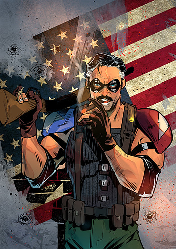 Comedian, Watchmen artwork, Dark background, Intense expression HD phone wallpaper