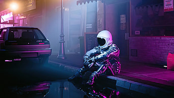 Alone Nights Of Astronaut , astronaut, neon, artist, artwork, digital-art HD wallpaper