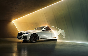 2019 BMW 7 Series, BMW 745 M sport, white, luxury car HD wallpaper