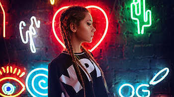 Ponytails, girls, model, inscriptions, Ksenia Kokoreva HD wallpaper
