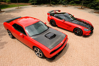 Dodge Challenger and Viper, viper, challenger, red, cars HD wallpaper