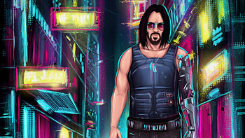 Johnny Silverhand With His Cyber Dog , keanu-reeves, cyberpunk-2077, 2021-games, games, artstation HD wallpaper