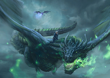 Daenerys Targaryen Dragon Digital Art , dragon, game-of-thrones-season-7, game-of-thrones, tv-shows, daenerys-targaryen, digital-art, deviantart HD wallpaper