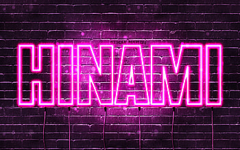 Happy Birtay Hinami, , pink neon lights, Hinami name, creative, Hinami Happy Birtay, Hinami Birtay, popular japanese female names, with Hinami name, Hinami HD wallpaper