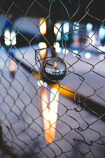 Macro, Shine, Light, Grid, Glass, Fence, Ball HD phone wallpaper