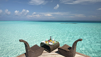 Maldives beach resort, Breakfast in paradise, Laptop background, Tropical getaway HD wallpaper