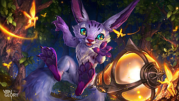 Bleekos, bunny, pink, fantasy, azora studio, lantern, vainglory, rabbit HD wallpaper